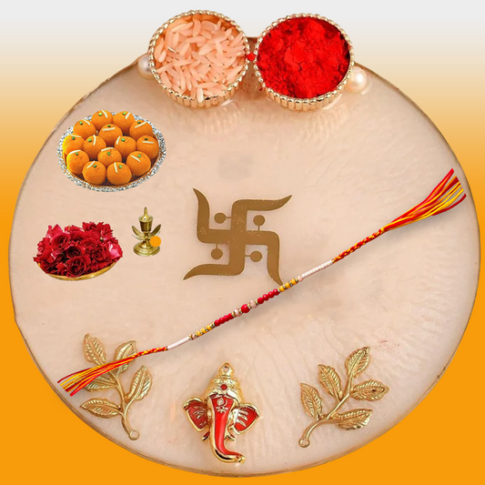 Red Beads Rakhi for Brother